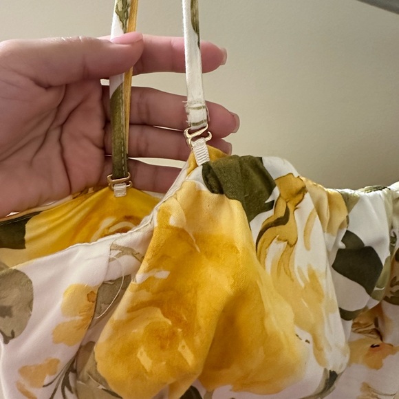 Mango Yellow and White Floral Midi Dress - Picture 8 of 8